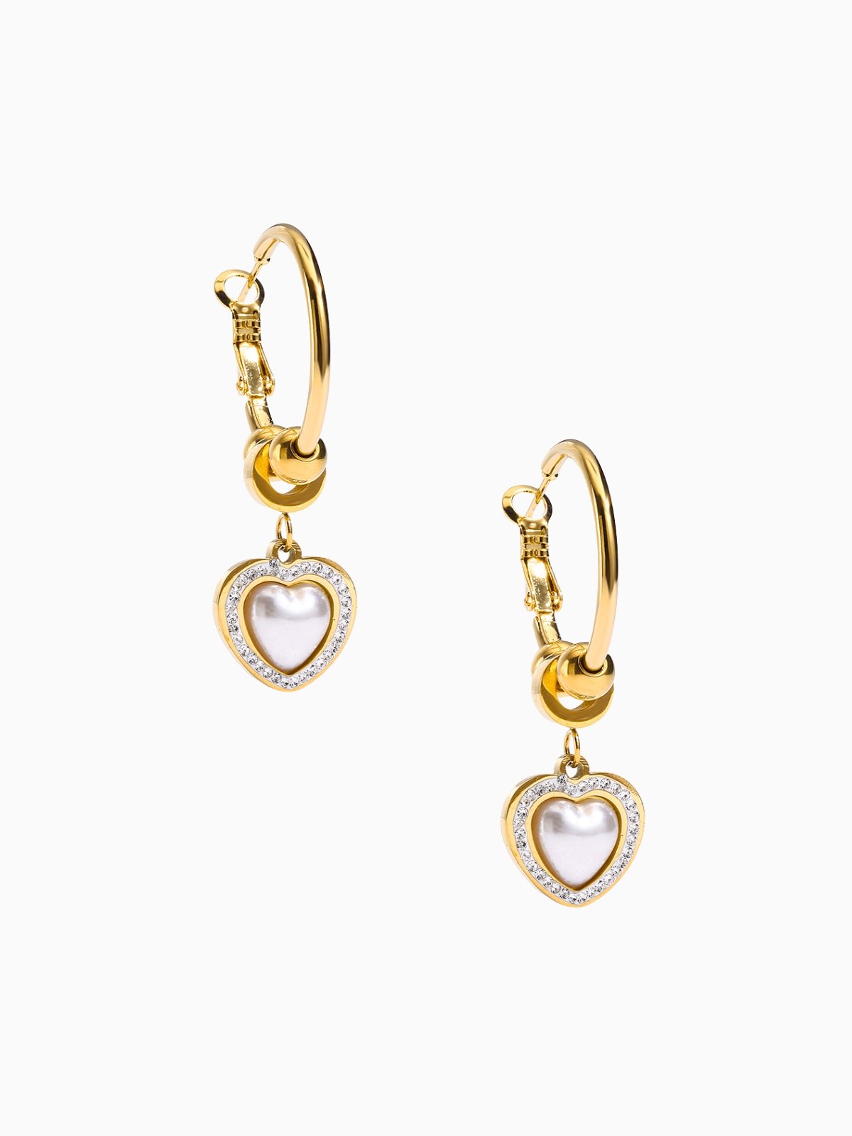 Pearl Heart Earrings