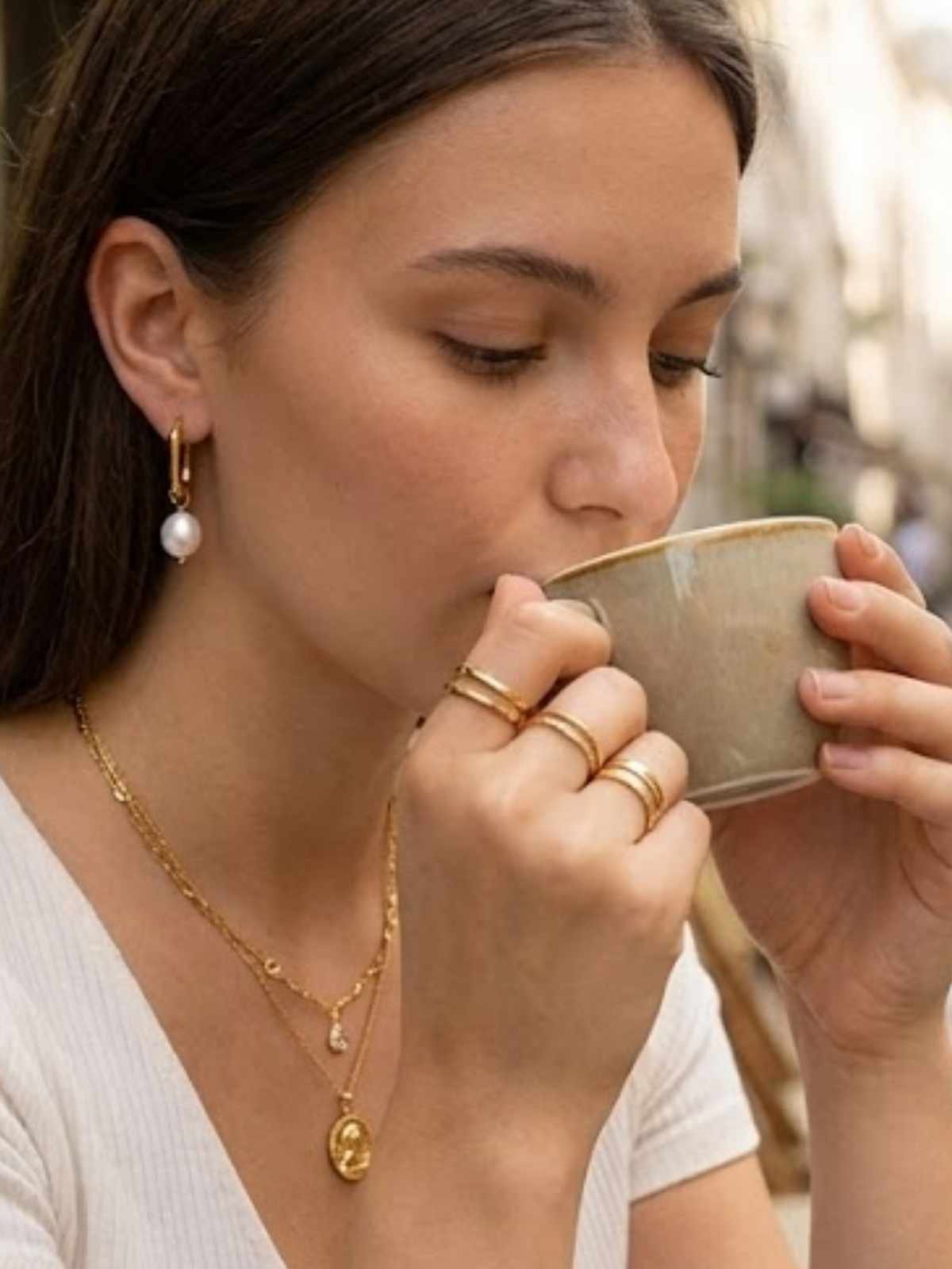 Luna Pearl Creolen Luna Pearl Creolen Earrings